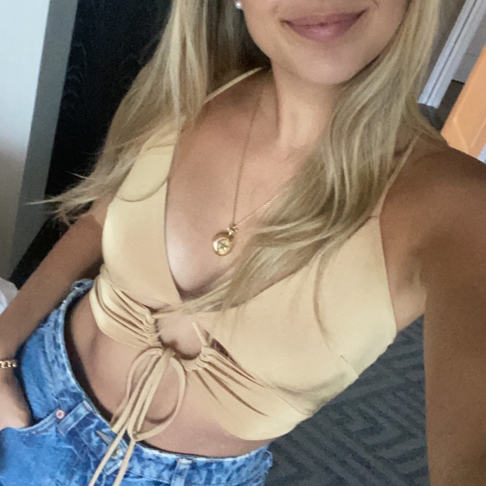 Blue Blush Gold Crop Top